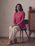 Pink Booti Print Three-Quarter Sleeve Fusion Top