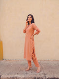 Elegant Embroidered Rust Kurta Designed For Effortless Everyday Sophistication.