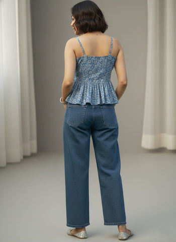 Floral Print Peplum Top