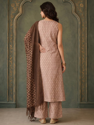 Varanga Women self design Kurta with Palazzos & With printed Dupatta