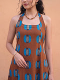 Choco-Pop Halter Women's Maxi Dress