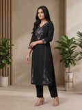 Black Embroidered Kurta Set