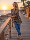 Women's Ethnic Block-Print Short Top