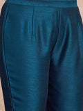 Kurta With Intricate Zari-Embroidered Yoke Is Paired With Ankle-Length Solid Trousers And A Matching Zari-Accented Dupatta