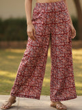 Rust Block-Style Print Kurta with Palazzo Pants