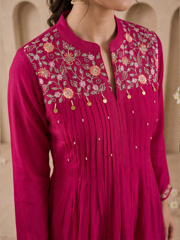 Fuchsia Bloom Women'S Kurta"S Set