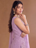 Varanga Lavender Embroidered Kurta With Dupatta | Chanderi Cotton | Casual