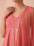 Desert Rose Flared Slit Women's Kurta Set With Dupatta
