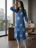 Classic Fit Kurta In Indigo