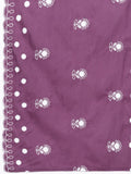 Varanga Women Purple Thread Embroidered Kurta With Tonal Bottom And Dupatta