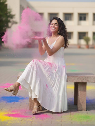 Trendy Lurex kurta Set in Off-White