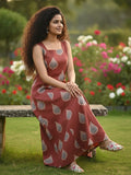 Ajrakh Print Sleeveless Maxi Dress