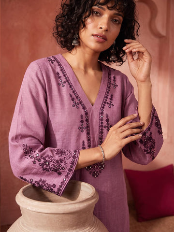 Women's Festive Mirror Work Kurta Set