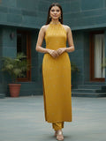 Varanga Women Halter Neck Straight Lurex Kurta with trouser
