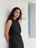 Black Halter Neck Straight Kurta With Pant