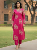 Fuchsia Tassel-Trimmed kurta set