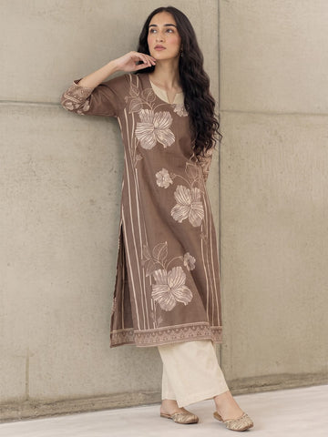 The Espresso Bloom Pure Silk Festive Women'S Kurta Set