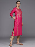 varanga women pink ethnic motifs printed kurta