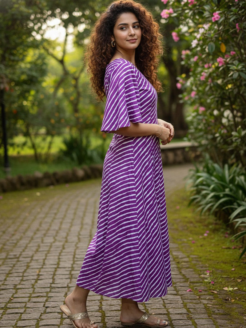 Purple Breeze A-Line Dress