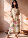 Kurta Set Featuring Artistic Prints And A Statement Dupatta