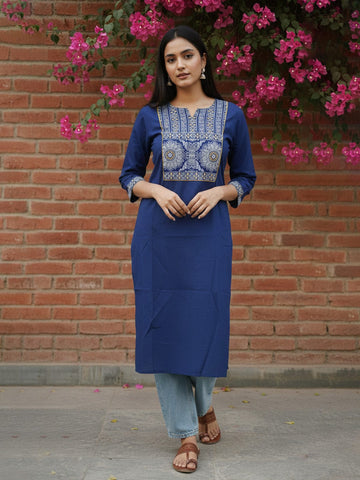 Modern Summer Kurta In Blue