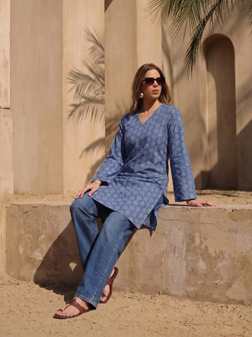 Women's Short Geometric Print Kurta