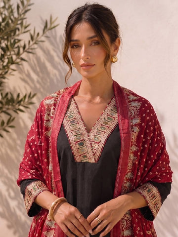 The Midnight Mirror-Work Women's Kurta set