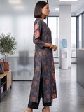 Floral Print Round-Neck Kurta With Regular Pant