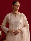 Embroidered Chanderi Kurta Set With Palazzo And Matching Dupatta
