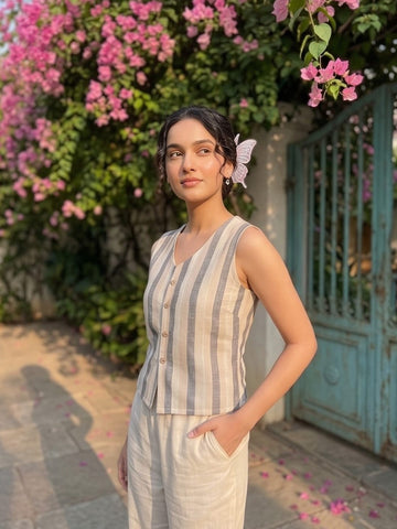 Varanga The Vintage Pinstripe Vest For Women