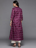 Varanga Women Purple Bandhani Printed Anarkali Kurta