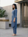 The Indigo Bloom kurta Set in Denim
