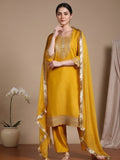 Varanga Zari embroidered yoke Kurta With trouser and Dupatta
