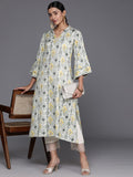Varanga Women Green Abstract Printed Flared Sleeves Kurta