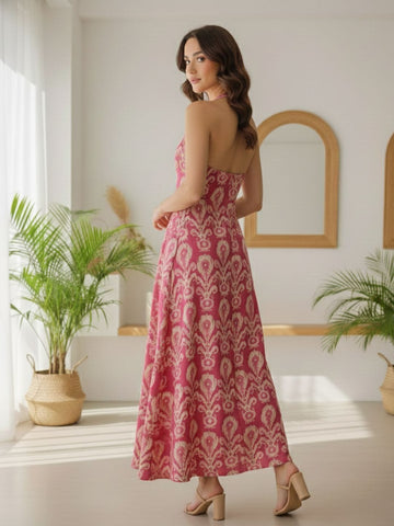 Trendy Cotton A-Line Maxi Dress