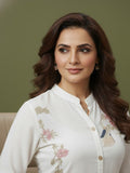 Front Button Straight Embroidered Flex Kurta Set