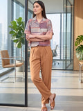 Multi Coloured Short Sleeves Shirt Collar Top