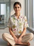 White Coloured Short Sleeves Shirt Collar Top