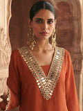 Burnt Orange Sheesha Festive Kurta Set