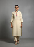 Varanga Women Mandarin collar Kurta with Trouser and Printed Dupatta