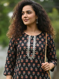 Varanga Mint Ditsy Floral Lace kurta set