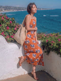 Varanga Orange Colored Women Summer Dress