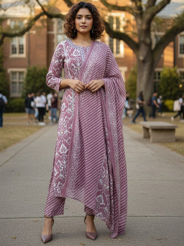 Pure Cotton Embroidered Summer Kurta Set for Women