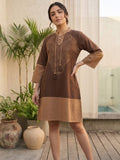 Varanga Brown Colored Women Summer Dress