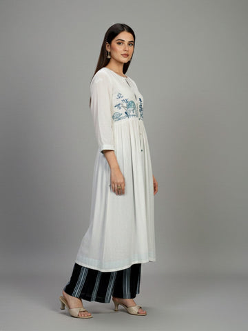 Midnight Contrast Kurta Set