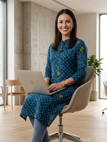 Indigo & Artisanal Kurta
