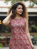 Rust Block-Style Print Kurta with Palazzo Pants