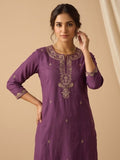 Kurta With Zari Embroidery, Teamed With Trousers And Paired With Dupatta Featuring  Lace Detailing