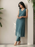 Effortless Teal Radiance Kurta Set