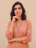 Elegant Embroidered Rust Kurta Designed For Effortless Everyday Sophistication.